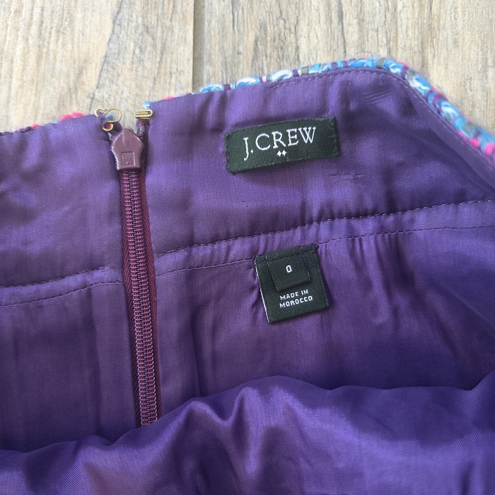 J. Crew Vibrant Tweed Mini Skirt Sz 0 XS - Picture 3 of 4